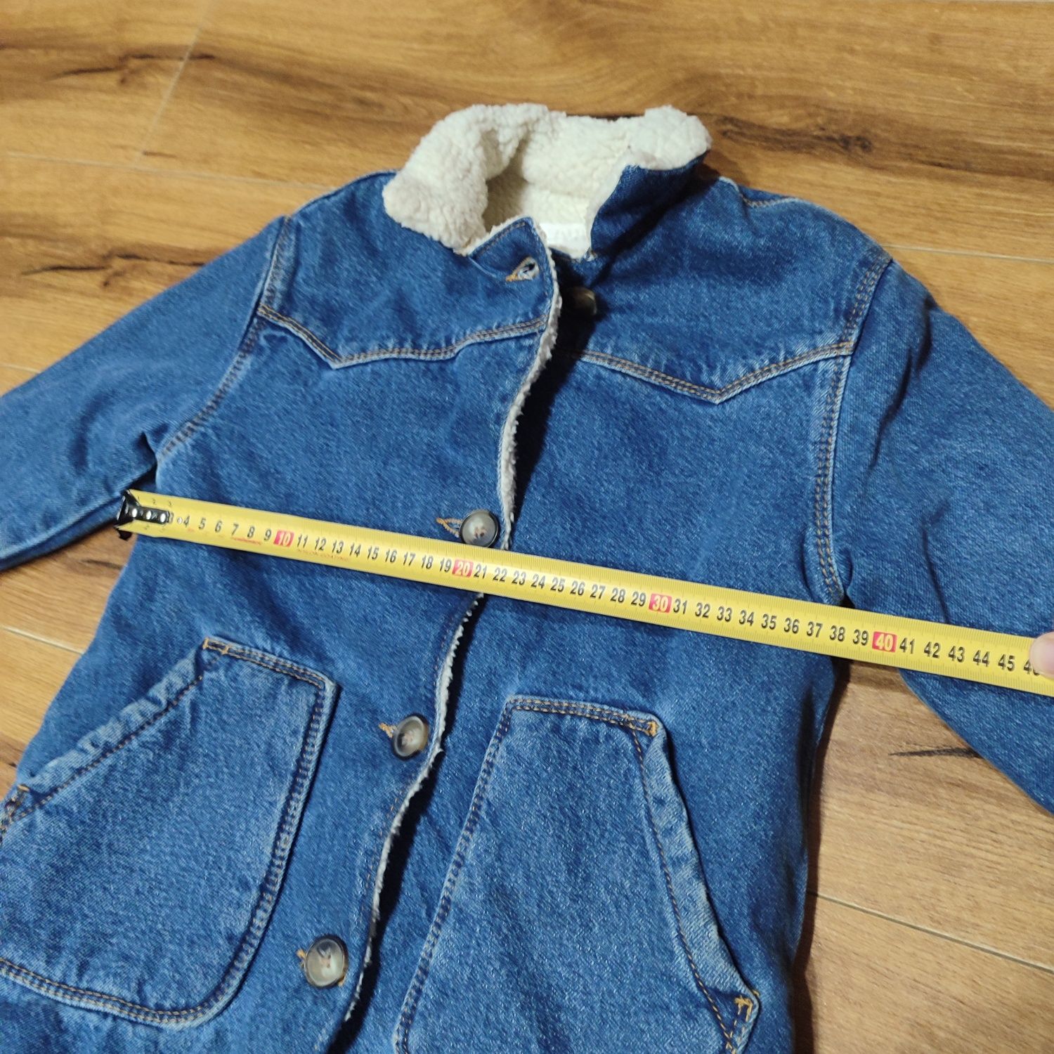 Зимова джинсова куртка парка шерпа на дівчинку Zara