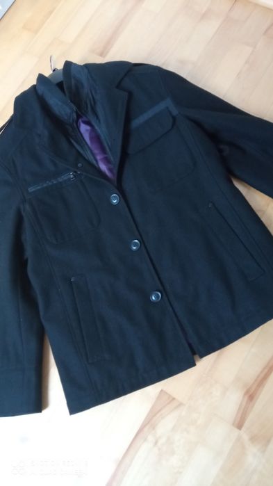 Męska kurtka elegancka wełniana jesienna zimowa