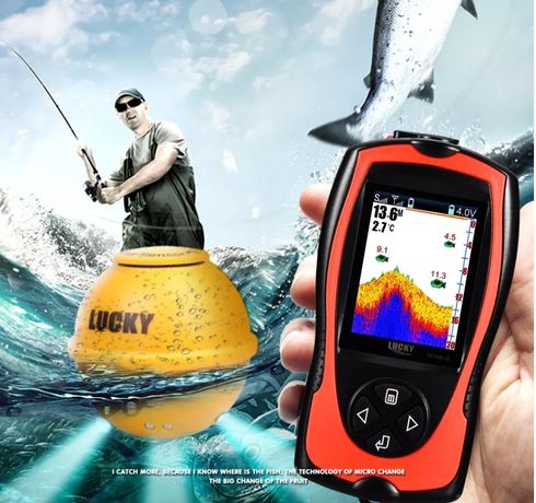 Sonda portátil sem fios para pesca localiza peixe informa profundidade