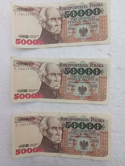 Banknot 50 000 z 1993 roku - super stan