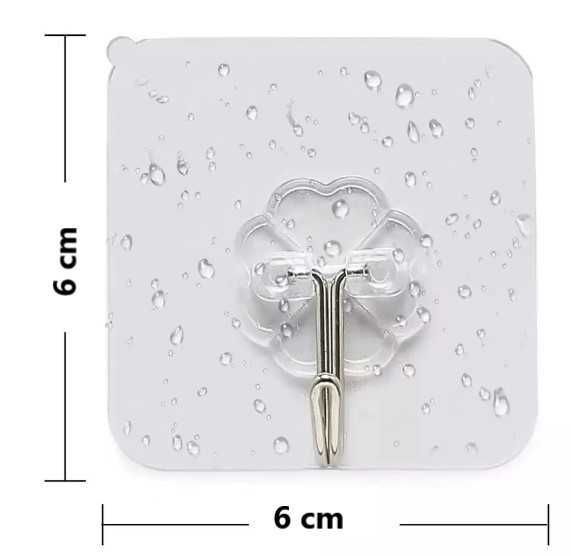 10 sztuk Przezroczysty mocny samoprzylepny haczyk..