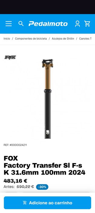 Espigão telescópico FOX Transfer SL