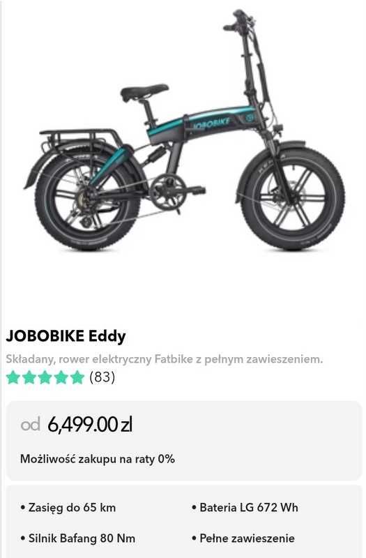 Rowery elektryczne JOBOBIKE Zapraszamy na darmową jazdę próbną.