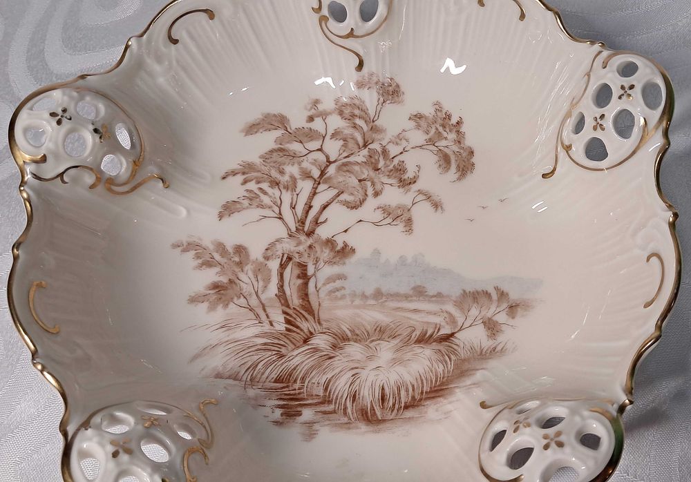 Patera na nóżkach Sygnatura Rosenthal Elfenbein Kronach Moliere