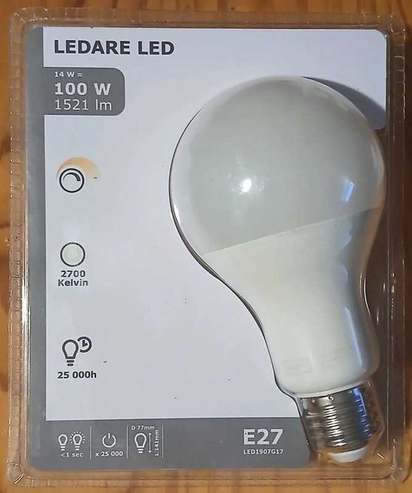 Ikea Ledare LED 14W = 100W 1521lm