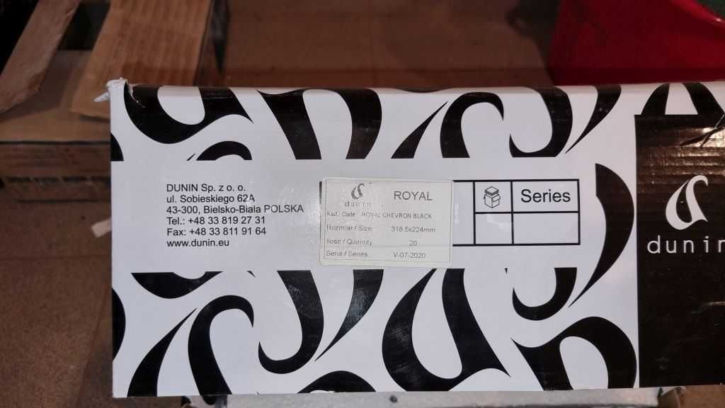 1.5 m2 Płytki Dekor Mozajka Royal Chevron Black glazura