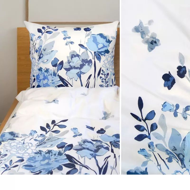 Bawełniana pościel Bielbaw Premium Flo błękit 220 x 200 [cm]