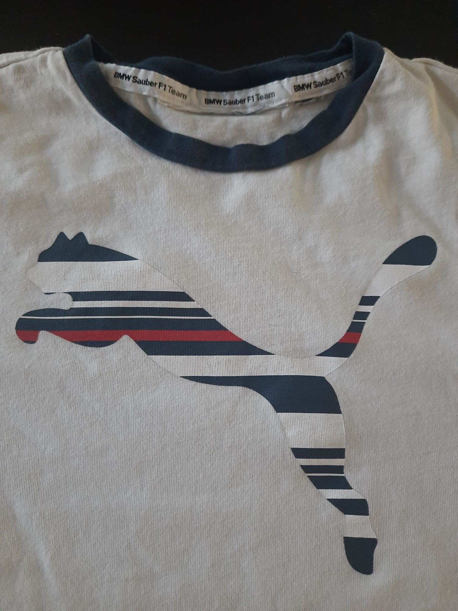 Biała koszula T-shirt bmw Sauber F1 puma 122 134