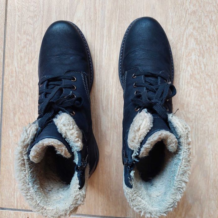 Черевики жіночі, чорні, нубукові, зимові