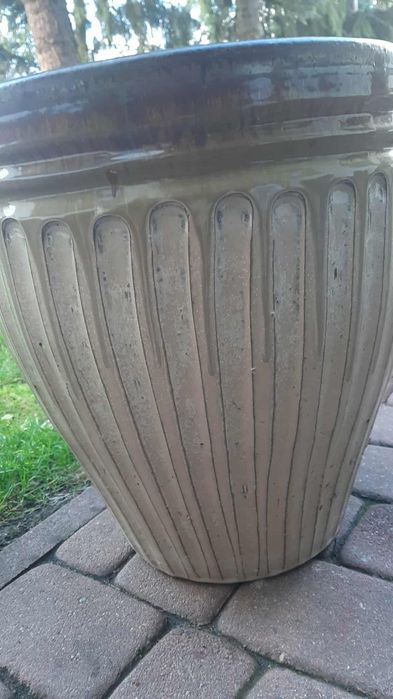 Duża donica na kwiaty ceramiczna szkliwiona