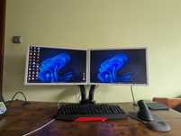 2 białe  monitory + statyw north bayou multisync ea244w 1920 x 1200mi