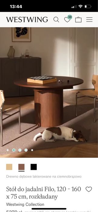 Stół do jadalni Filo, 120 - 160 x 75 cm, rozkładany