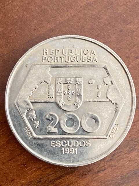2 Moedas comemorativas 200 escudos 1991 - Navegações para Ocidente