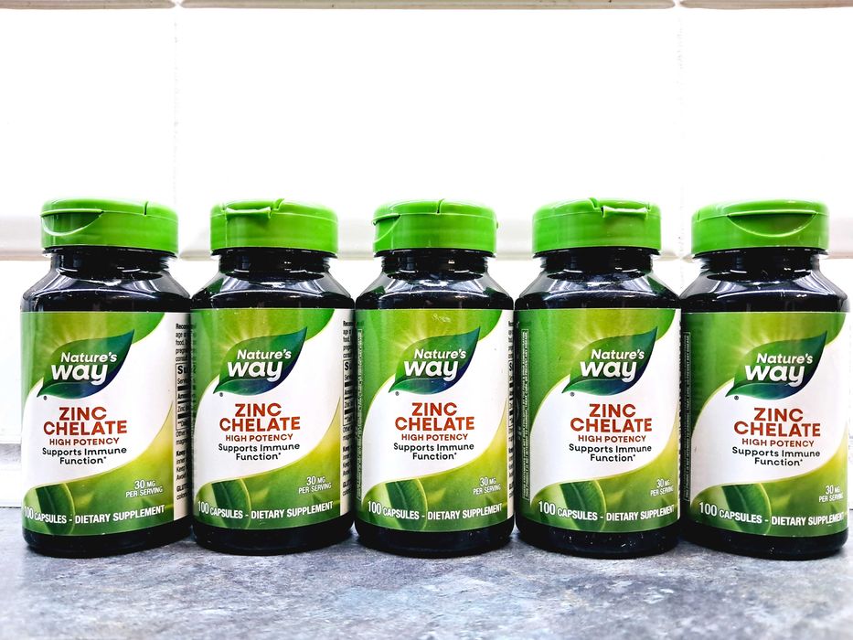 Natures Way, Zinc Chelate 30 мг (100 капс.), цинк хелат