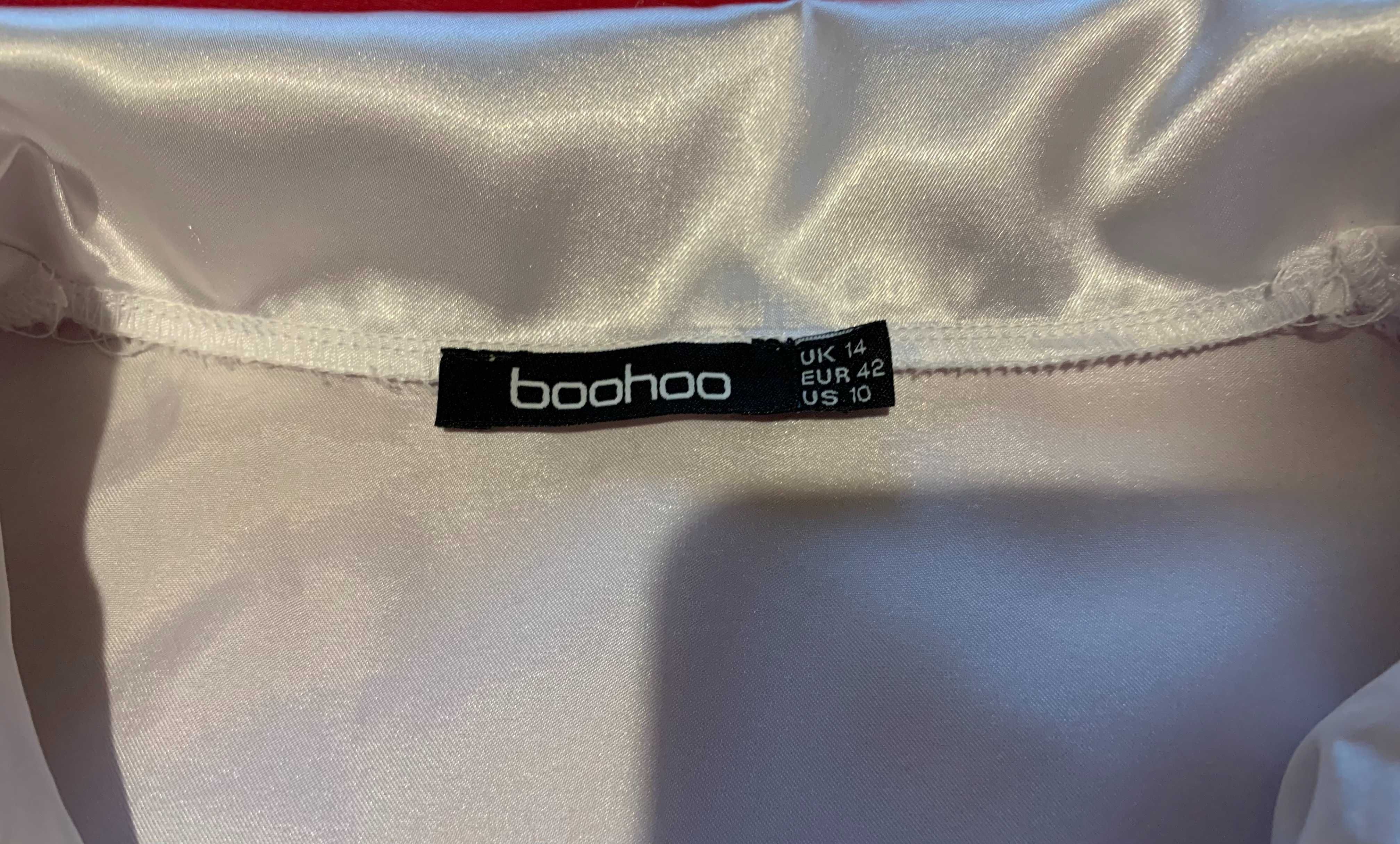 Шикарная атласная белоснежная пижама BooHoo p.L/XL