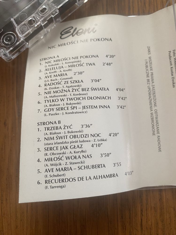 Najwieksze przeboje Eleni kasety audio