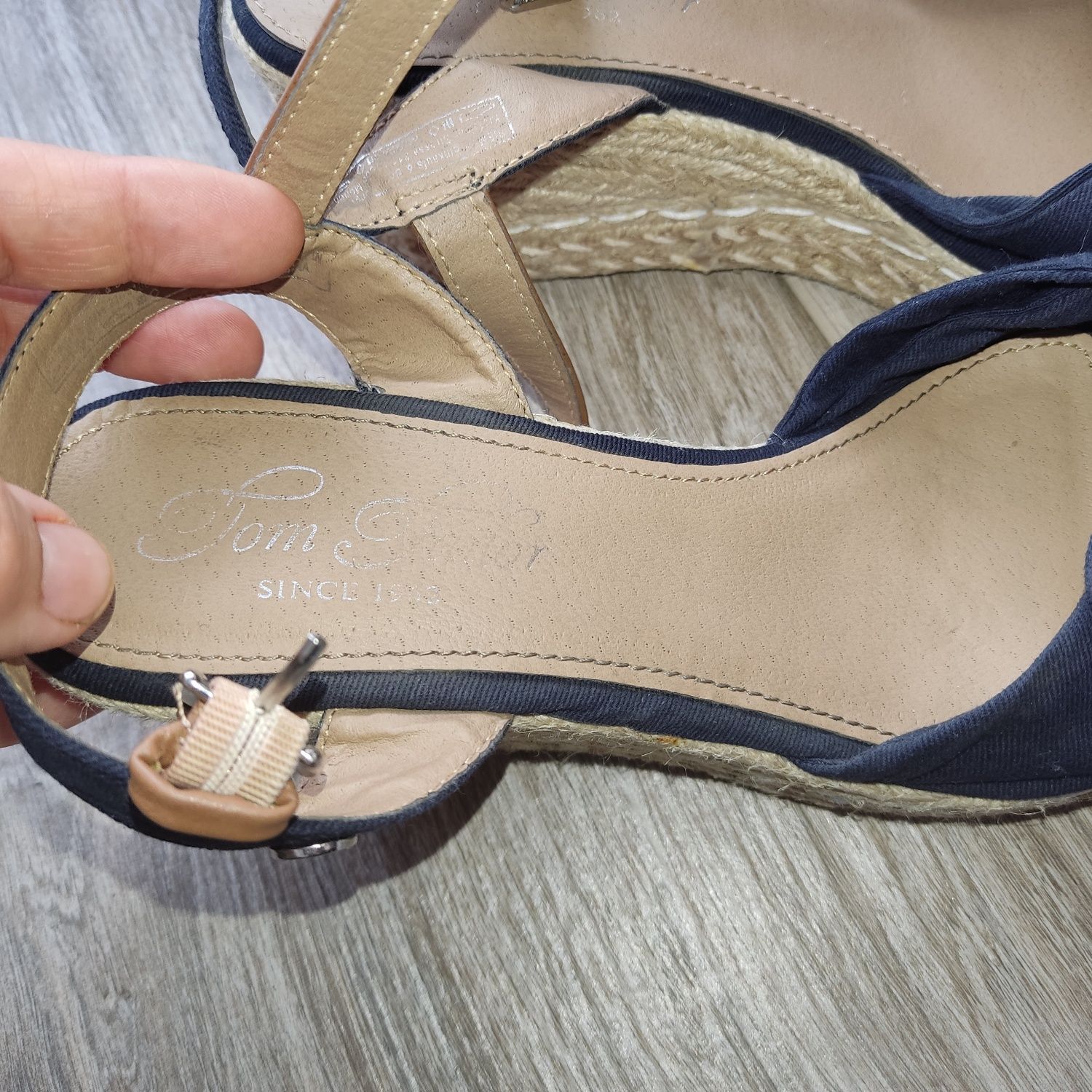 Espadryle Tom Tailor 40 koturny sandały lato granatowe