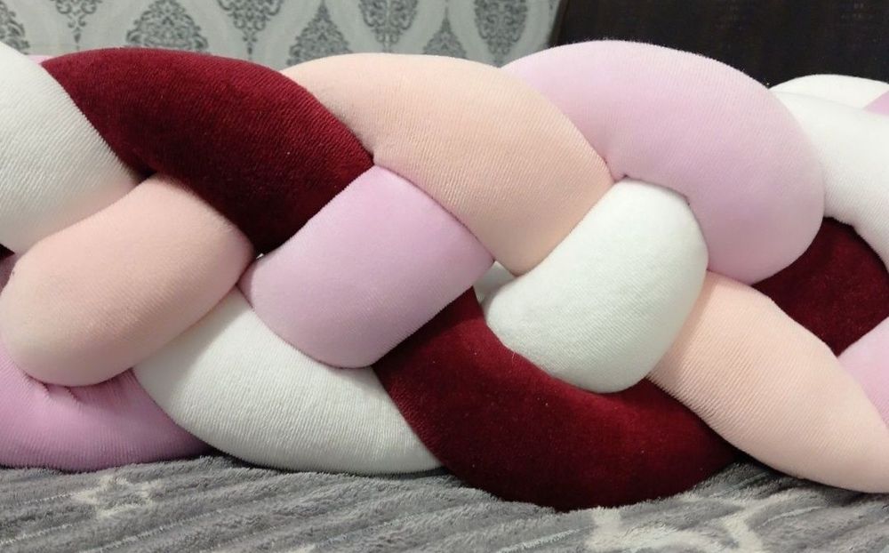 Косичка бортик в кроватку, защита в кроватку, 4 пряди, длина 3 метра