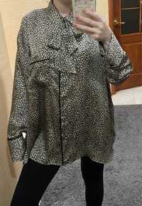 Оверсайз рубашка Zara новая леопардовая оверсайз сорочка леопардова
