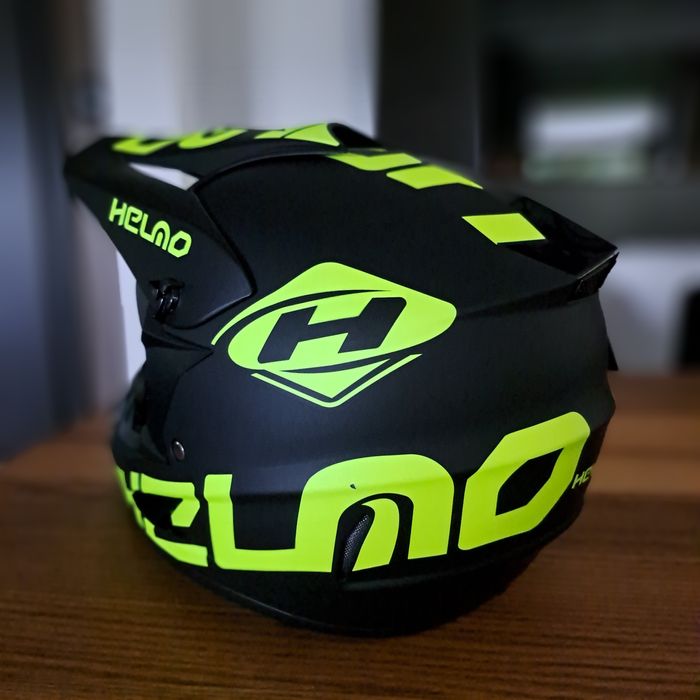 Kask Fullface Czarno-żółty matowy