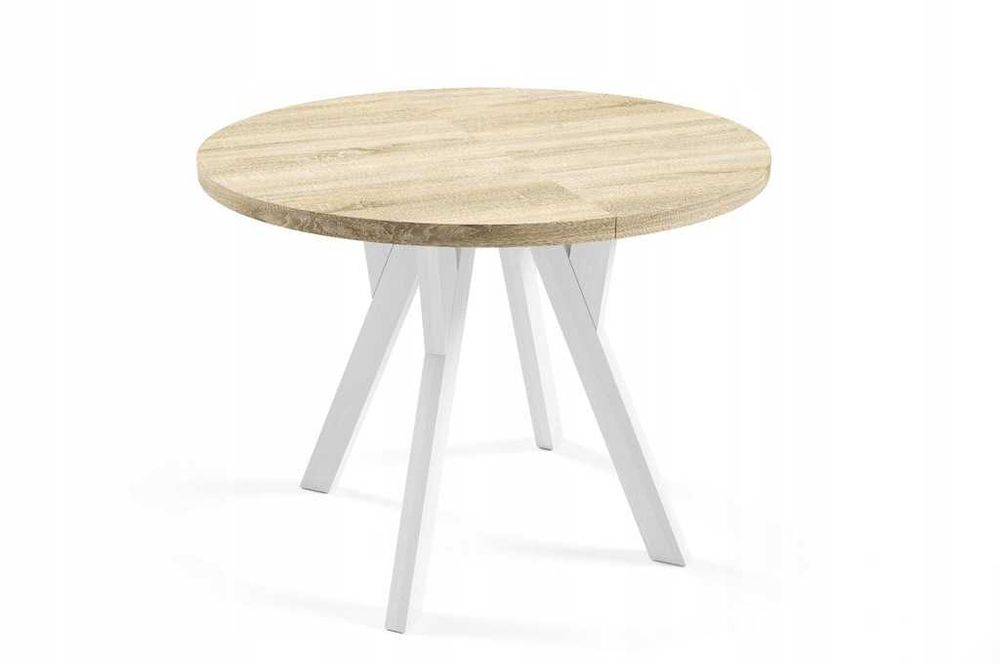 Stół okrągły rozkładany ORIO 100/200 cm - craft złoty/czarny