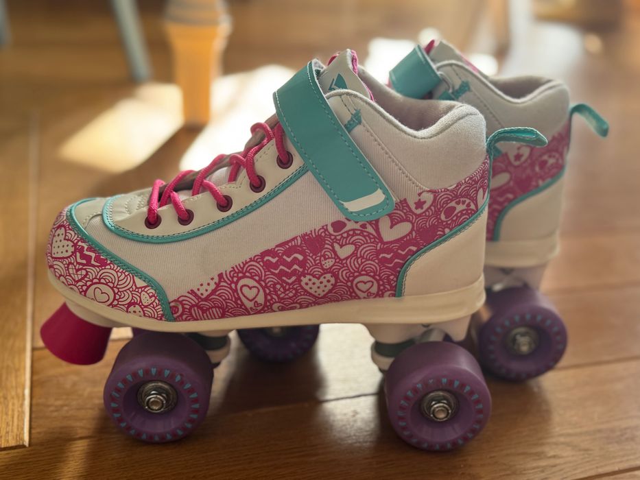 Crivit wrotki dziecięce dziewczęce białe różowe 35/36