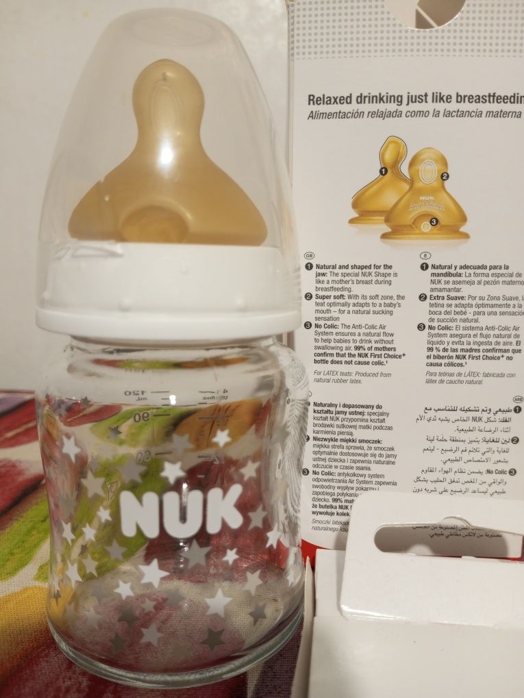 Скляна пляшечка Nuk від 0 - 6міс