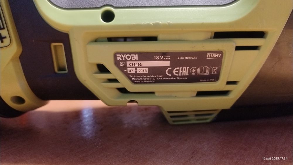 Odkurzacz ryobi 18v one+