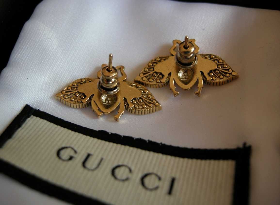 Gucci Fly Bee brass Earring kolczyki pszczółki