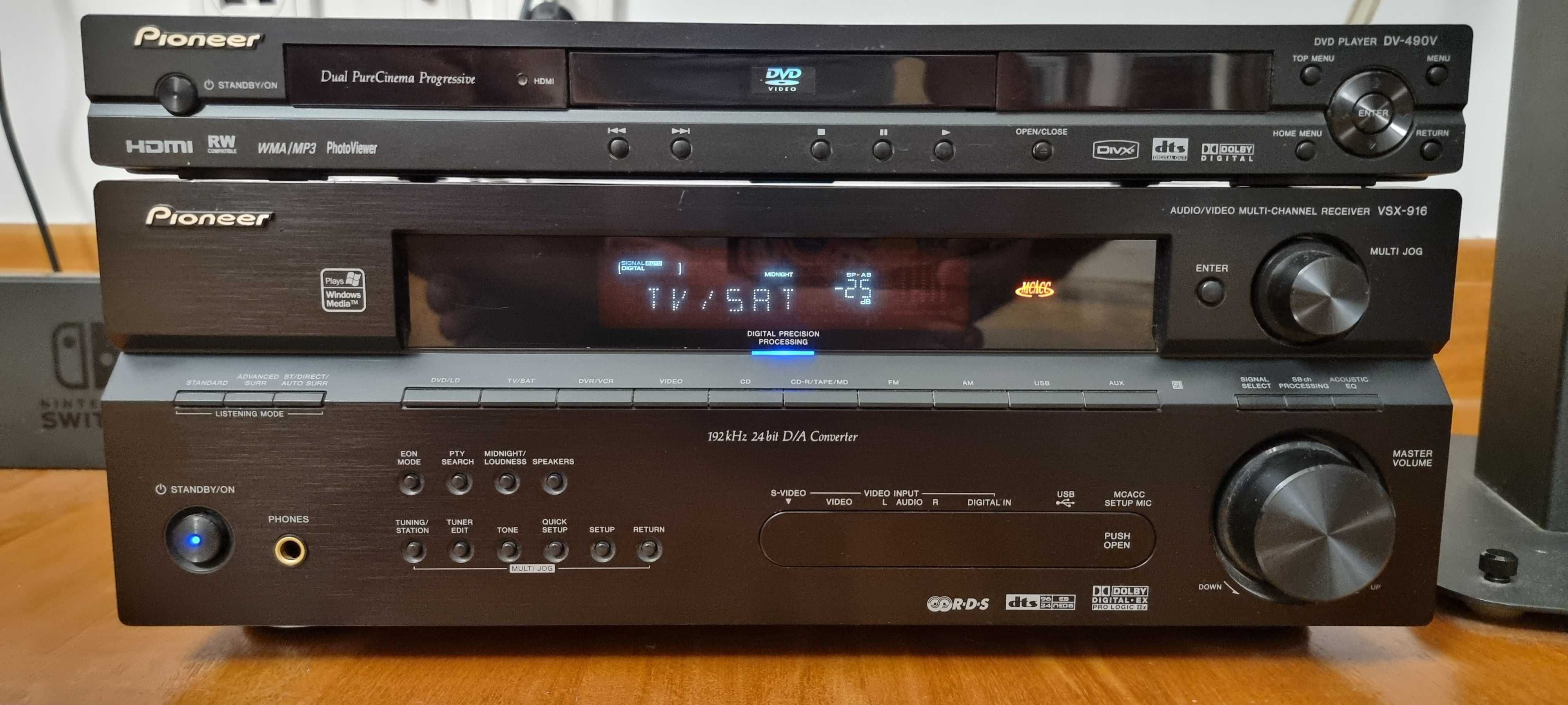 Amplituner AV Pioneer VSX-916 + DVD Pioneer DV-490V