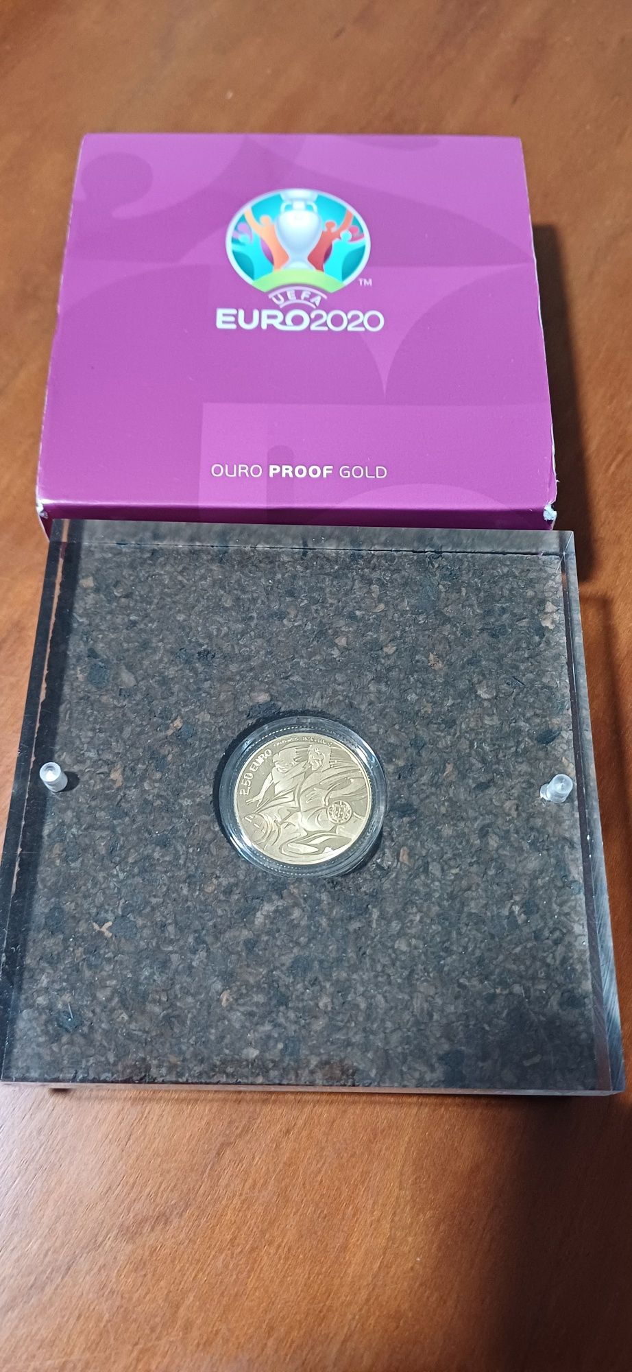 Moeda Ouro Proof Uefa Euro 2020 Portugal
