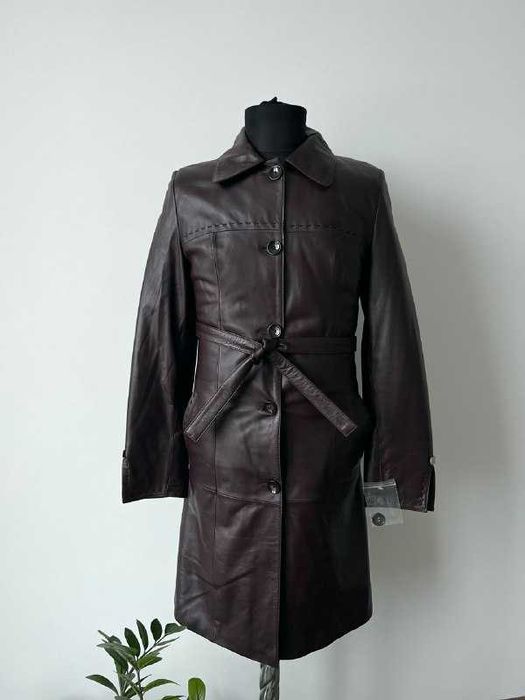 Шкіряна куртка тренч з натуральної шкіри 42-44