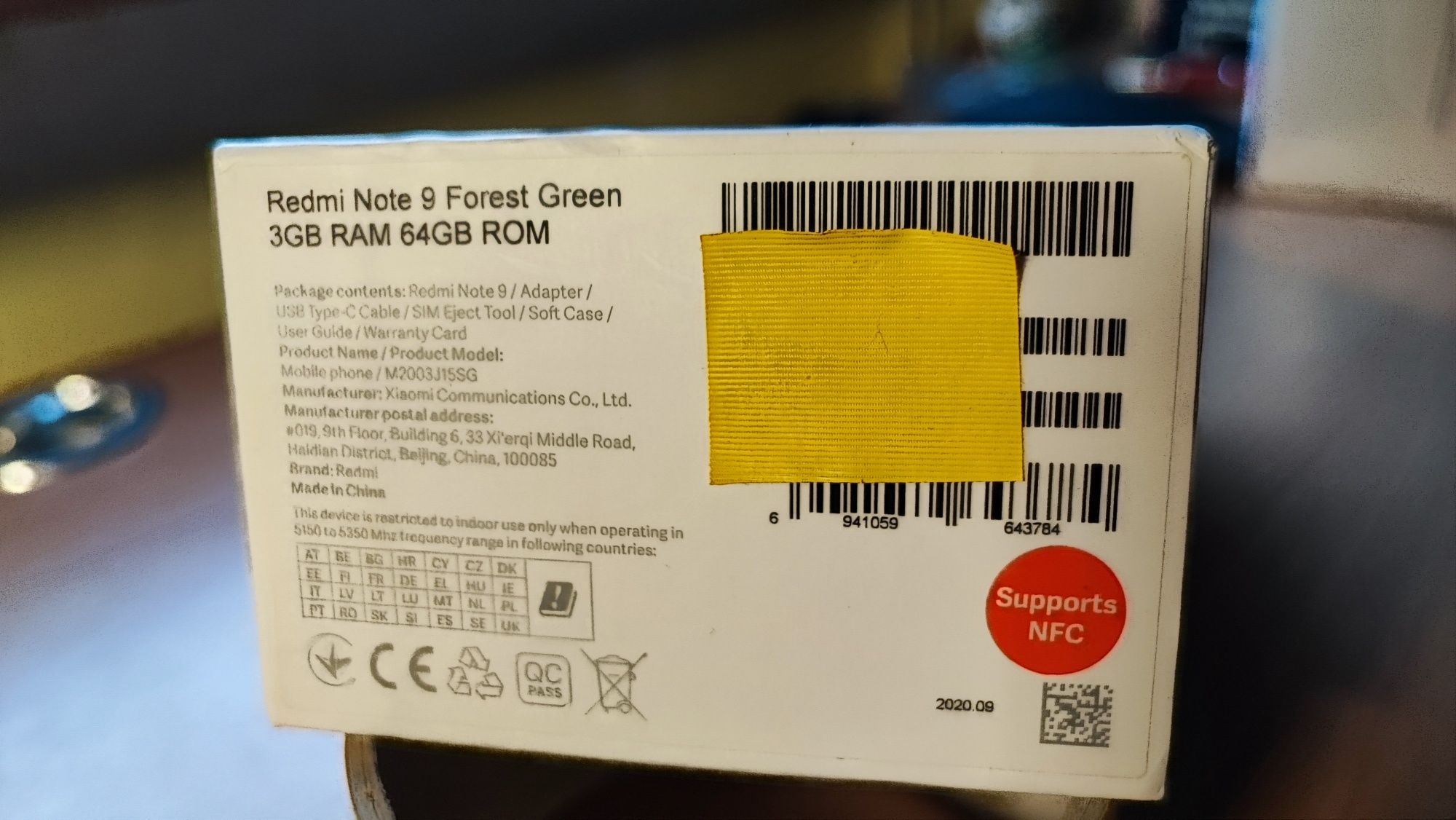 Xiaomi Redmi Note 9 3/64 LTE NFC Zielony