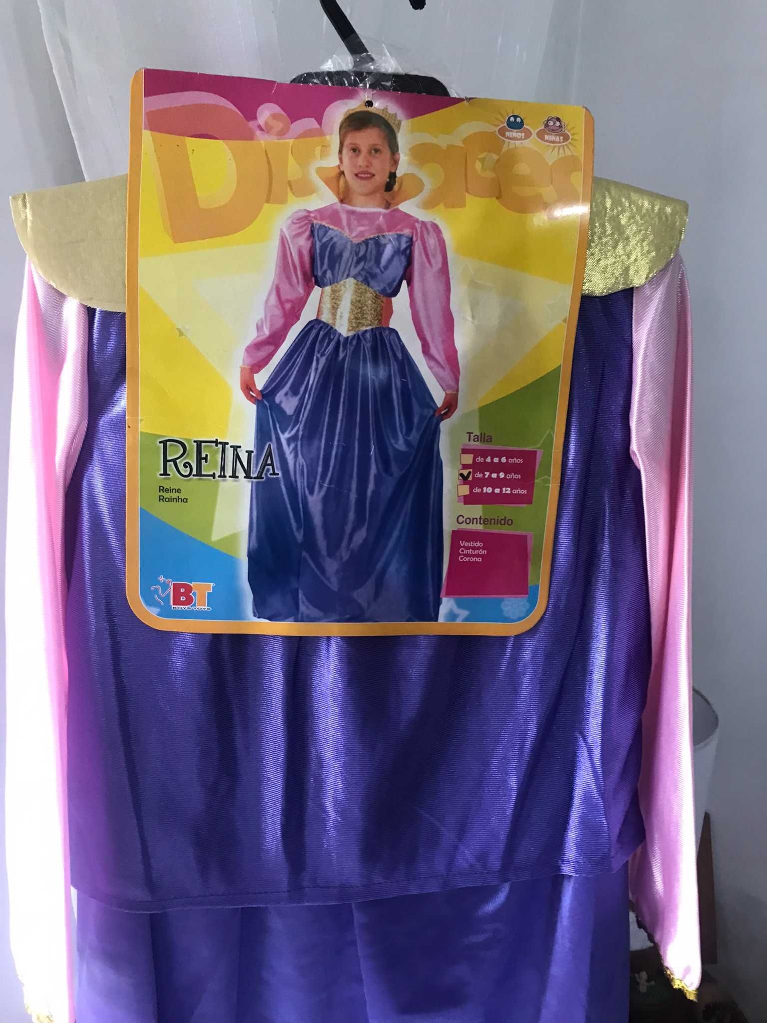 Fatos de carnaval disfarce de Rainha 7-9 anos