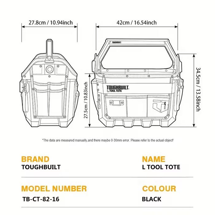 Акція!!! Тверда сумка для інструментів ТОUGHBUILT ТВ-СТ-16