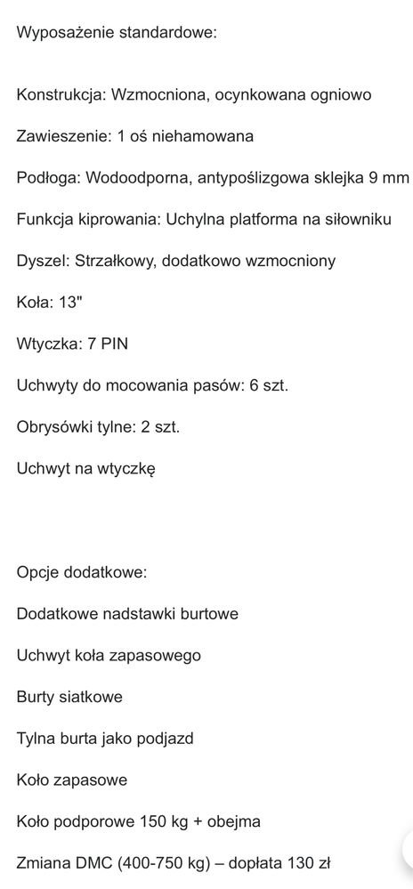 Przyczepa uchylna wynajem
