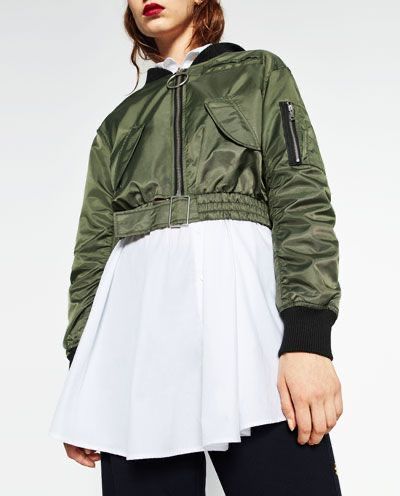 Бомбер вкорочений ZARA хакі