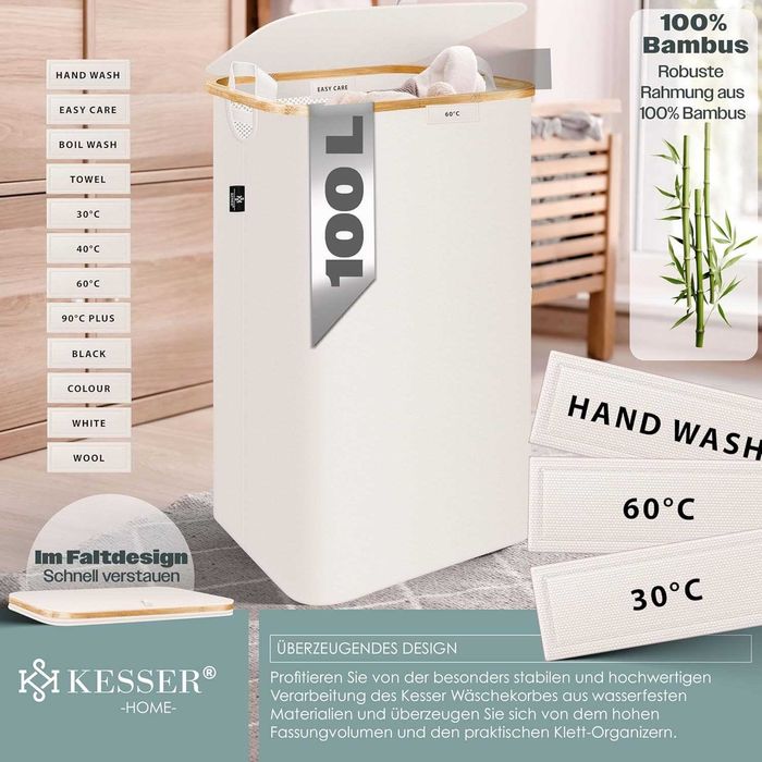 Nowy kosz na pranie/ KESSER sorter 100L / organizer do ubrań !4463!