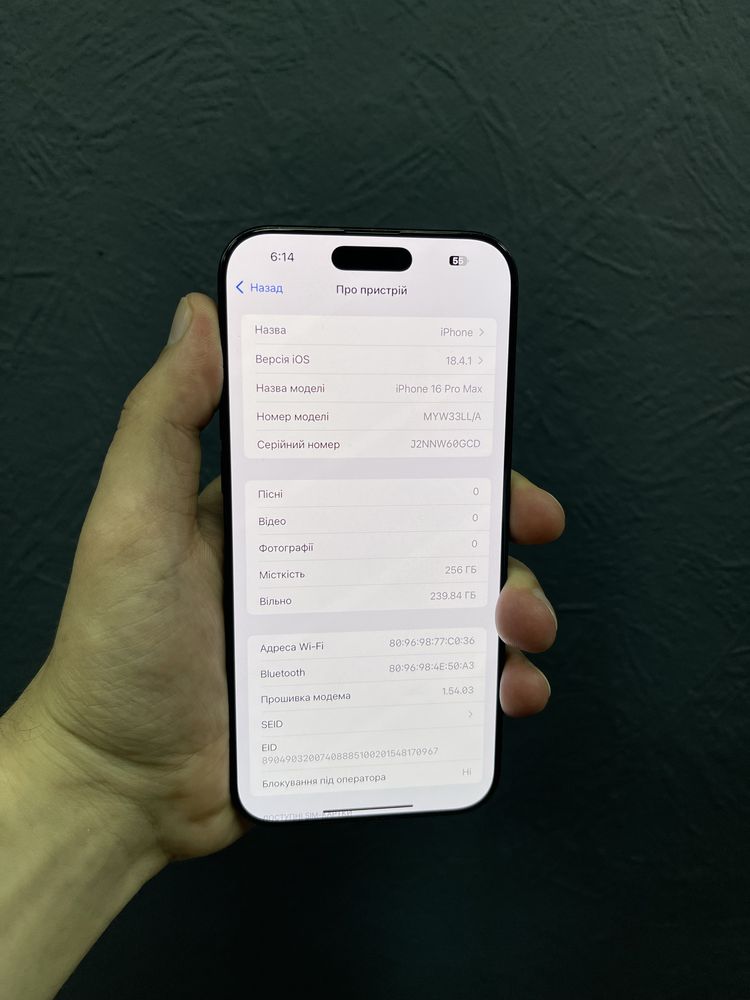 Iphone 16 Pro Max 256gb Black Titanium Neverlock