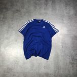 MĘSKA Granatowa Koszulka California Bawełna 3 Paski Adidas Klasyczna