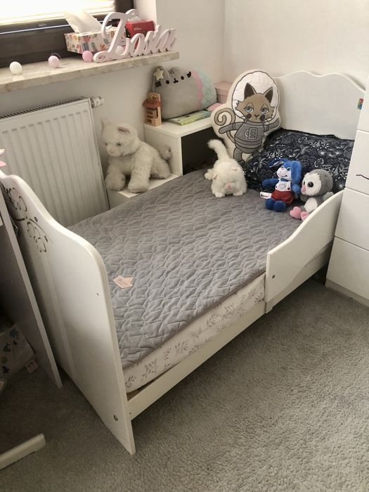 Łóżeczko Meblik orchidea (srebrna) 140x70