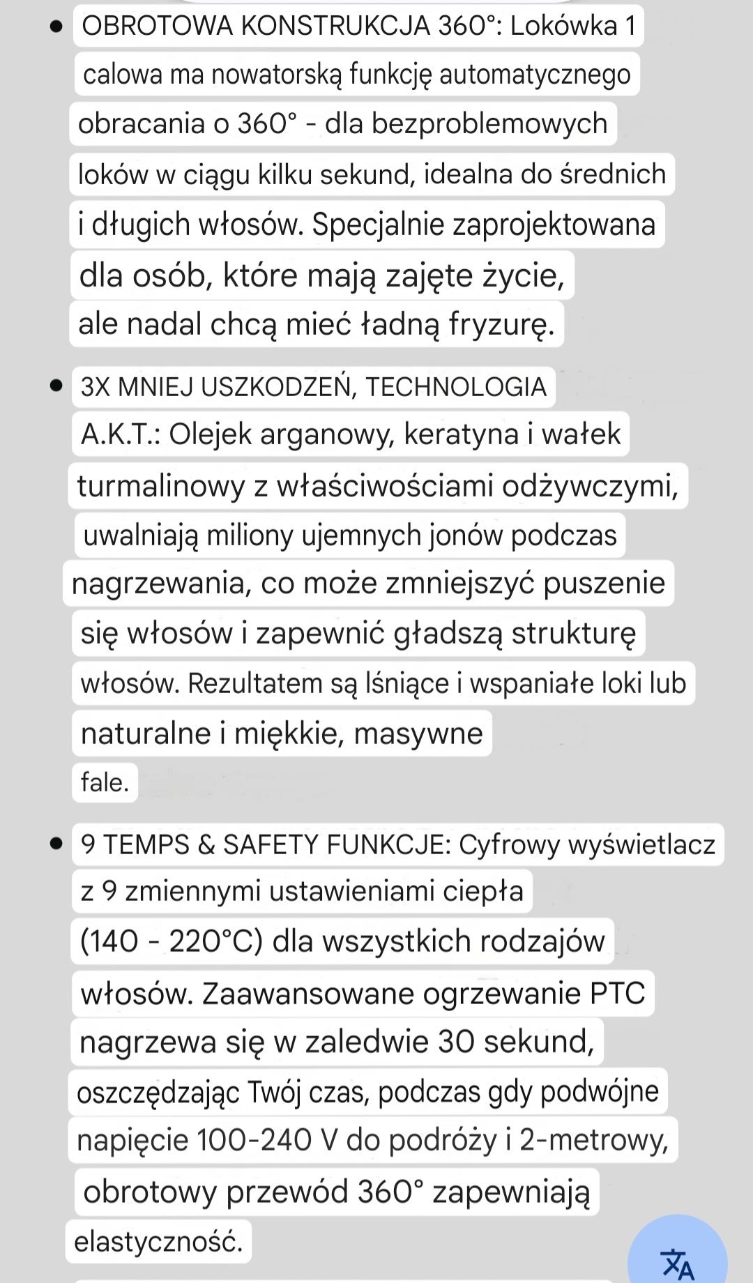 Terviiix 360° automatyczna lokówka obrotowa
