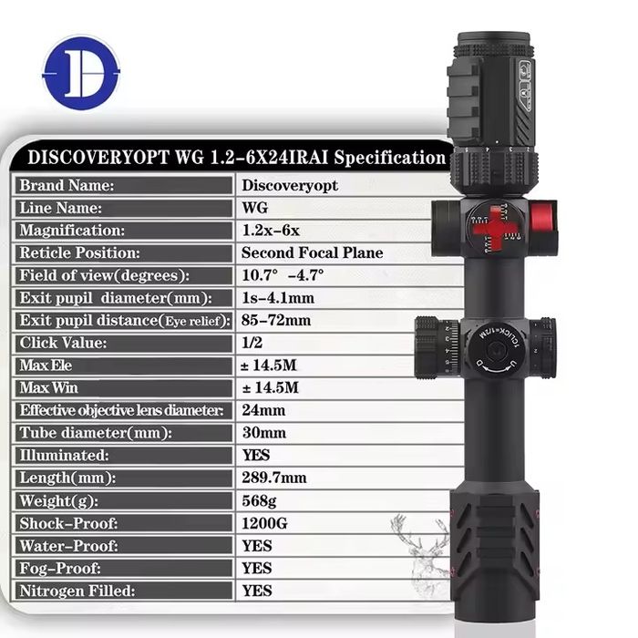 Discovery Optics WG 1.2-6X24IRAI -LPVO30mm