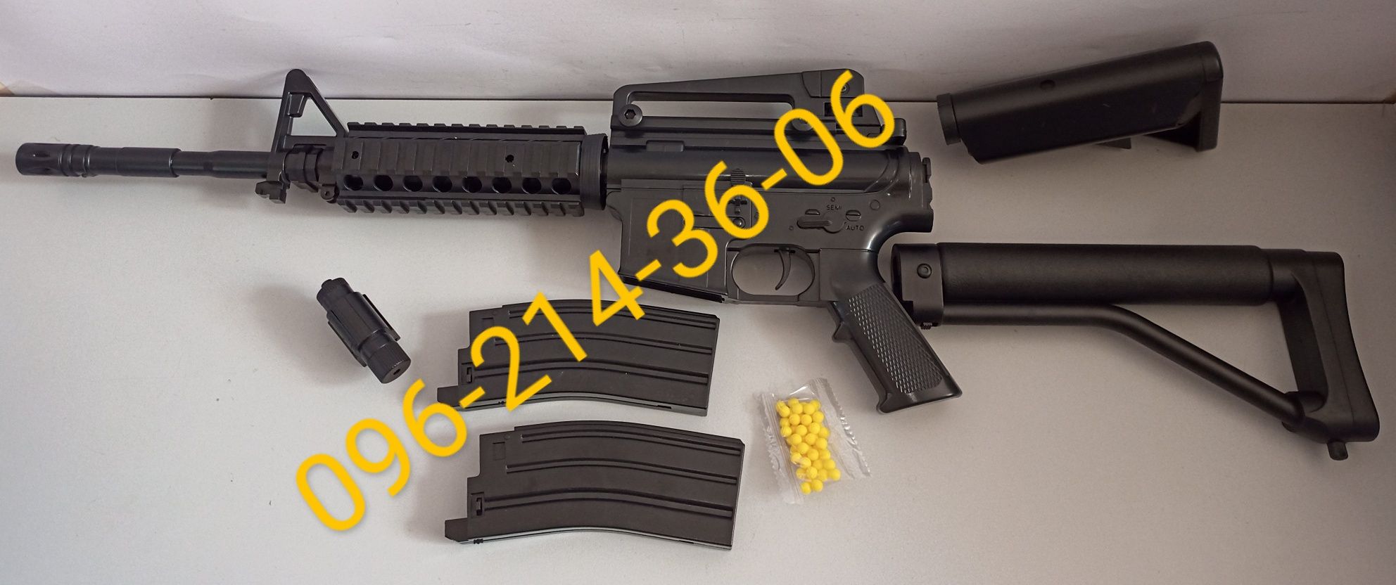 Детский автомат CYMA 2 в 1 М16/AR-15 74 см. лазерный прицел на пульках