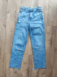 Spodnie jeansy szerokie loose Tally Wejil 32 przetarcia