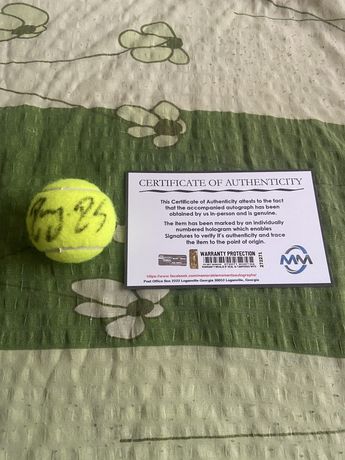 Piłeczka tenisowa oryginalny autograf ROGER FEDERER Certyfikat COA