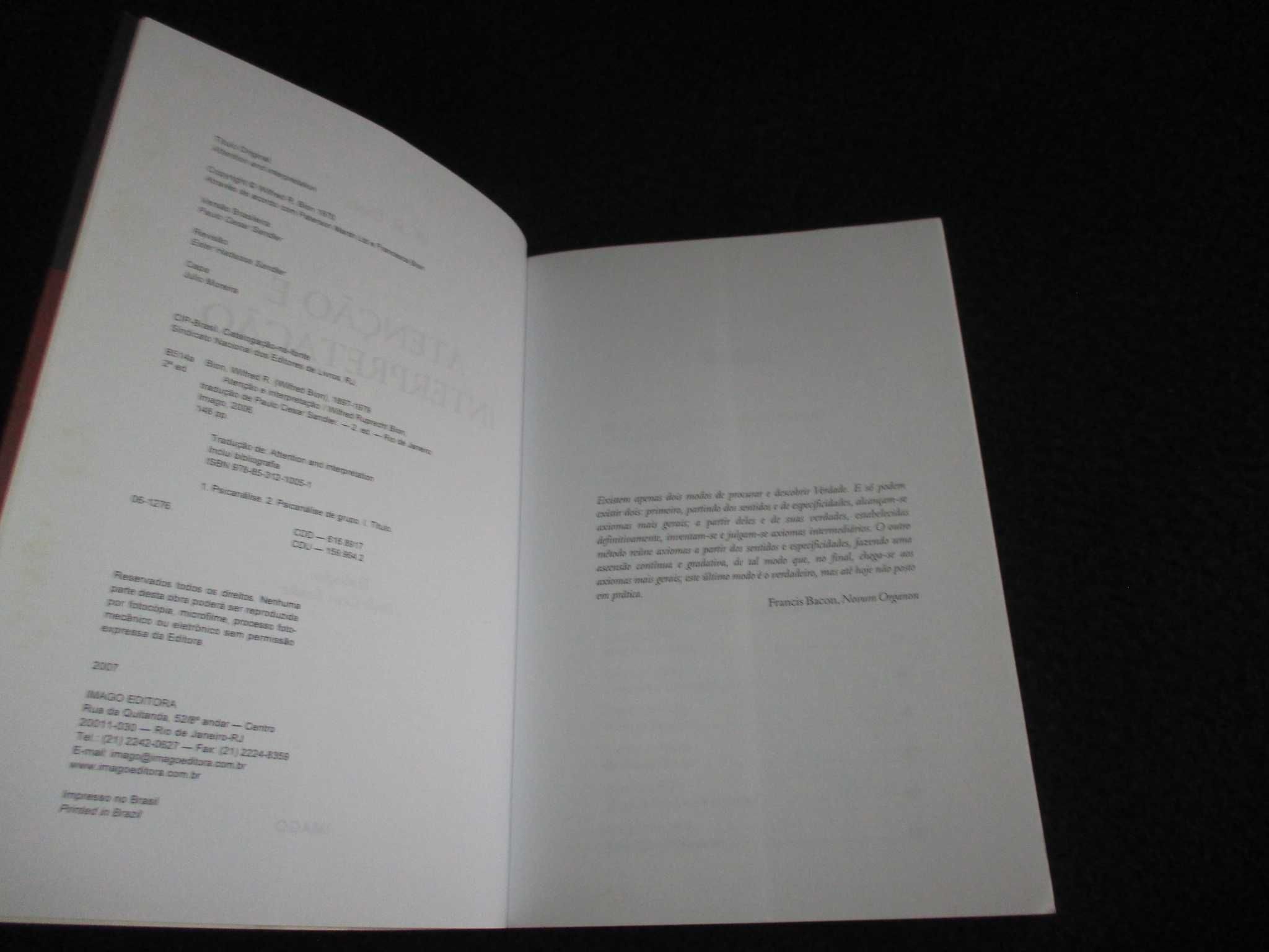 Livro Atenção e Interpretação Wilfred R. Bion
