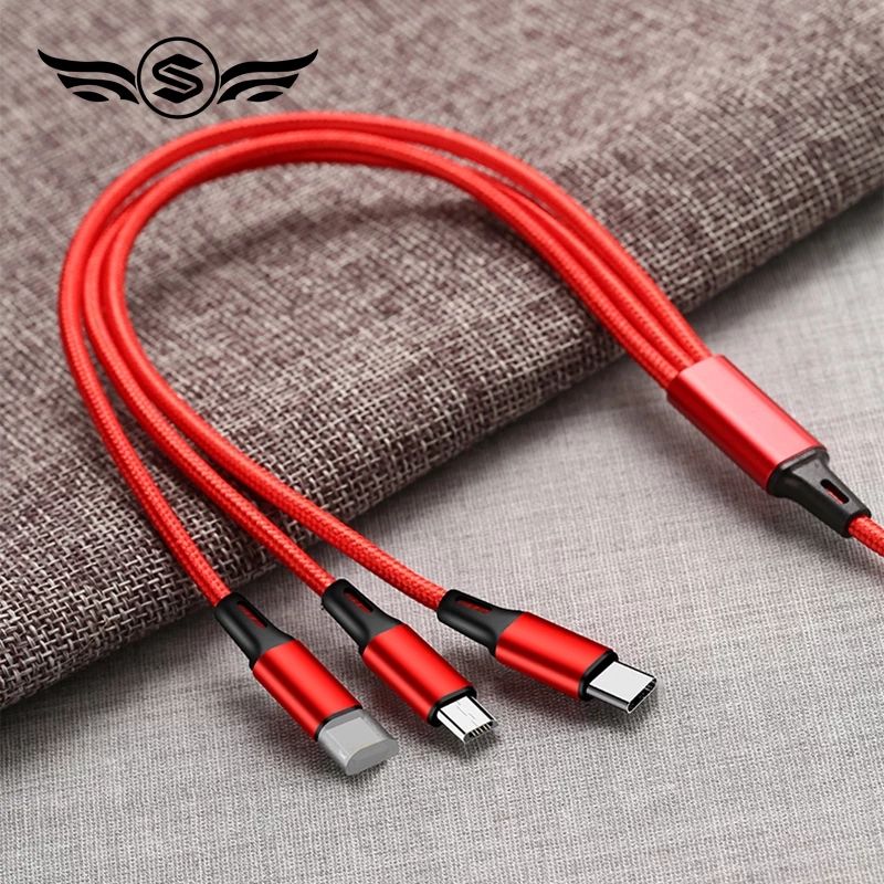 Универсальный кабель 3в1 шнур зарядка Type C iPhone Lightning Microusb