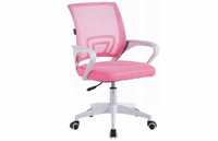 Кресло офисное на колесиках компьютерное Vertigo стул белый+розовый