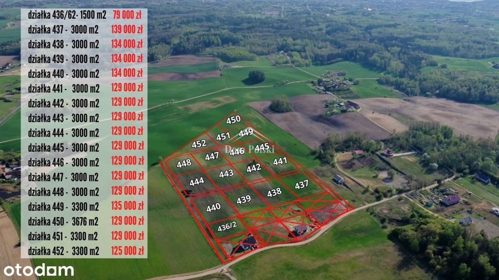 17 działek budowlanych, Spytkowo - 6 km od Giżycka